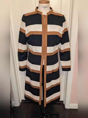 vintage 60s Alfred Werber Striped duster blazer